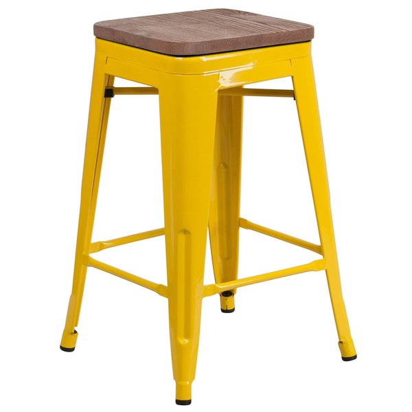 Yellow Metal Counter Stool, 24