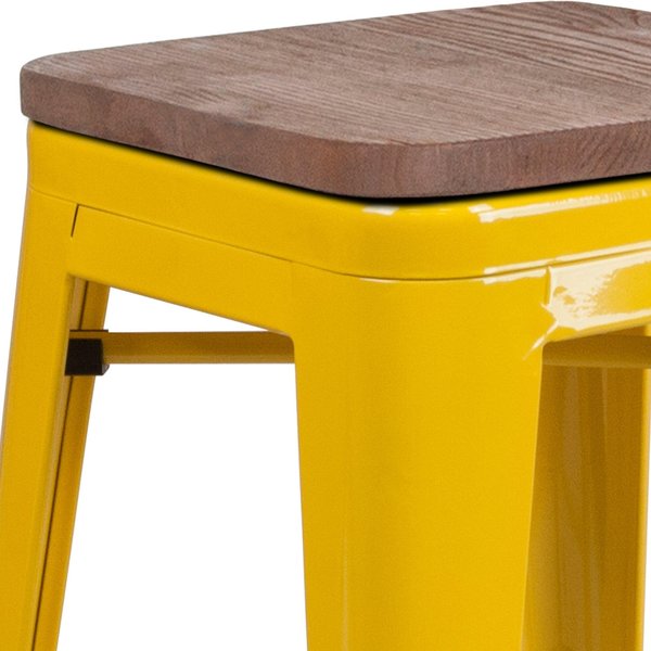 Yellow Metal Counter Stool, 24