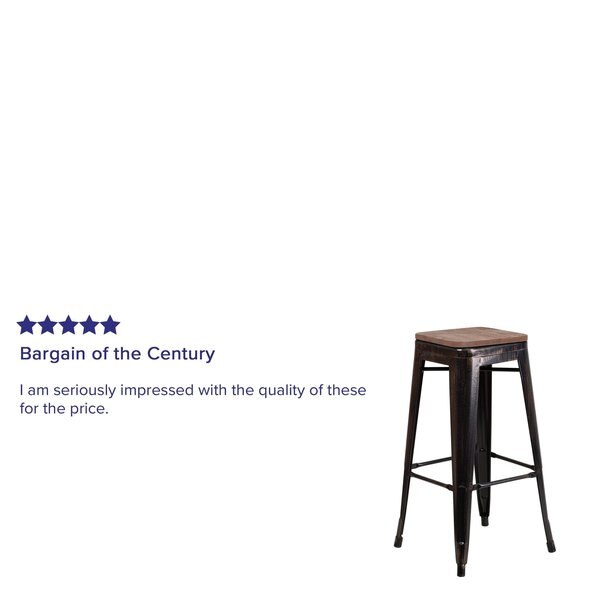 Black-Antique Metal Stool, 30