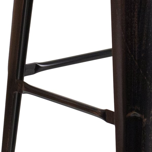 Black-Antique Metal Stool, 30