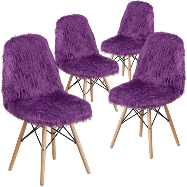 Shaggy Dog Purple Accent Chair