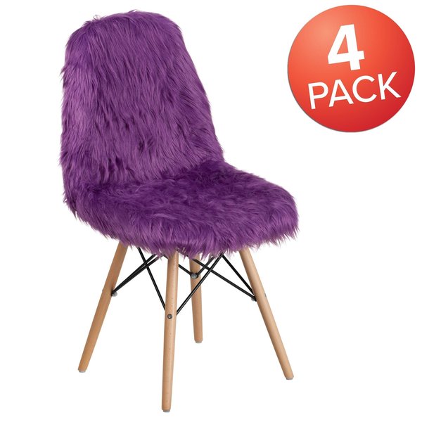 Shaggy Dog Purple Accent Chair