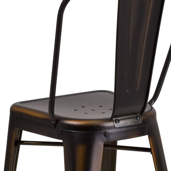 Distressed Copper Metal Stool