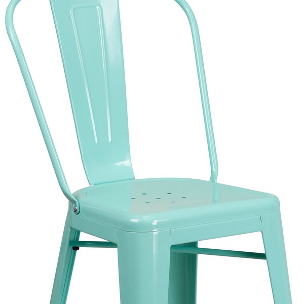 Mint Metal Outdoor Stool, 24