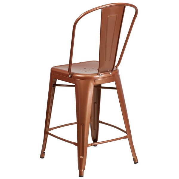 Copper Metal Outdoor Stool, 24