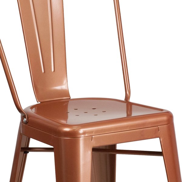 Copper Metal Outdoor Stool, 24