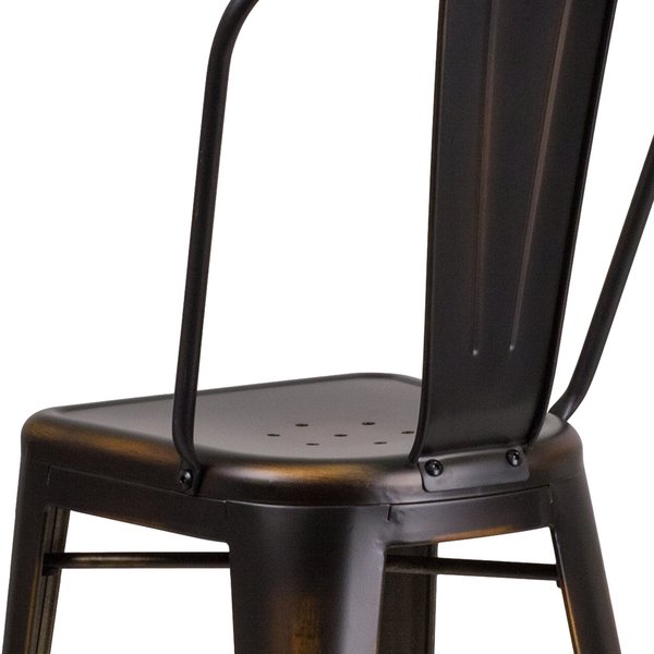 Distressed Copper Metal Stool