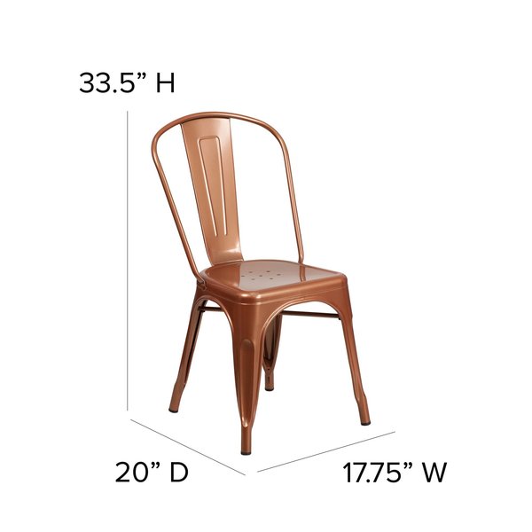 Copper Metal Indoor-Outdoor Stackable Chair