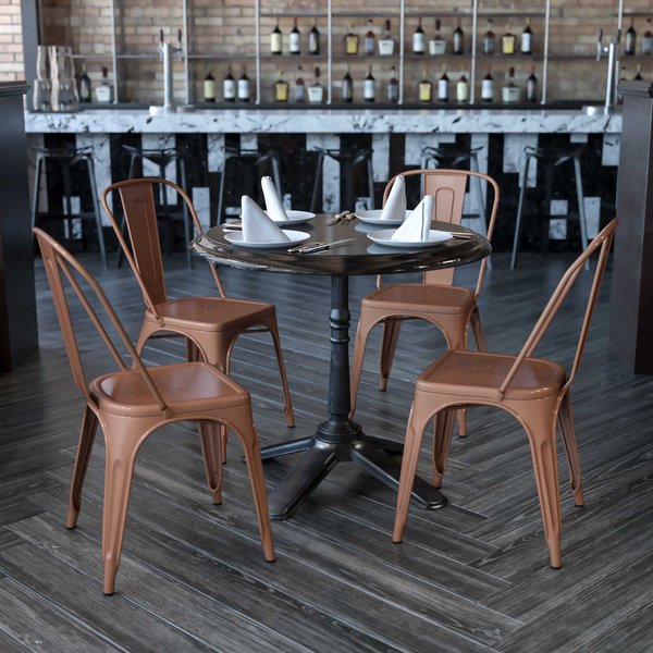 Copper Metal Indoor-Outdoor Stackable Chair
