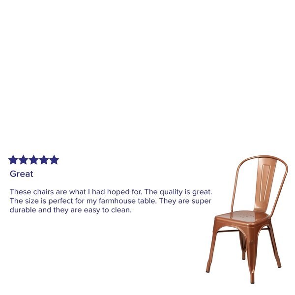 Copper Metal Indoor-Outdoor Stackable Chair