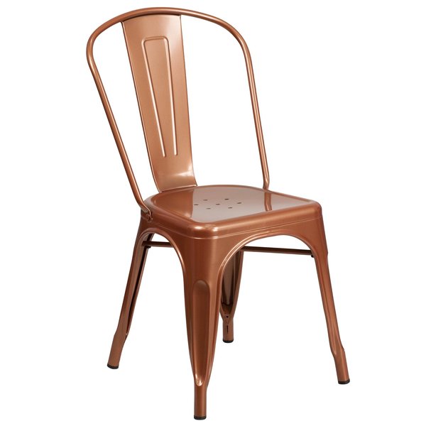 Copper Metal Indoor-Outdoor Stackable Chair