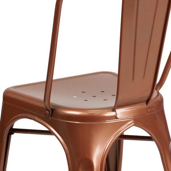Copper Metal Indoor-Outdoor Stackable Chair