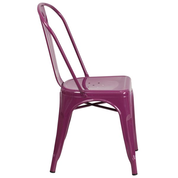 Purple Metal Indoor-Outdoor Stackable Chair