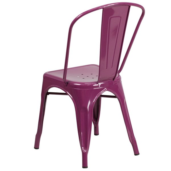 Purple Metal Indoor-Outdoor Stackable Chair