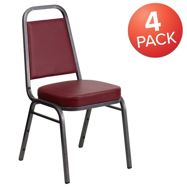 Burgundy Vinyl Banquet Chair