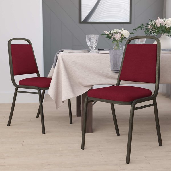 Burgundy Fabric Banquet Chair