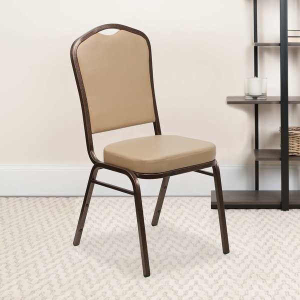 Tan Vinyl Banquet Chair
