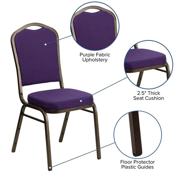 Purple Fabric Banquet Chair