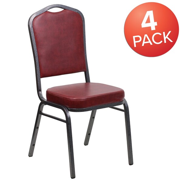 Burgundy Vinyl Banquet Chair