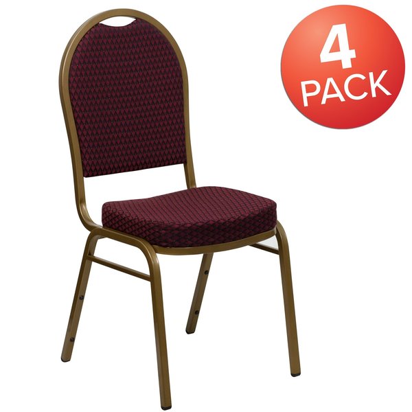 Burgundy Fabric Banquet Chair