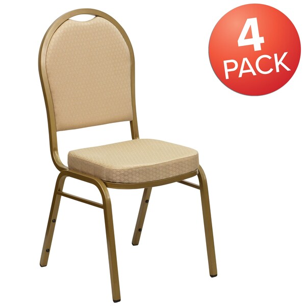 Beige Fabric Banquet Chair