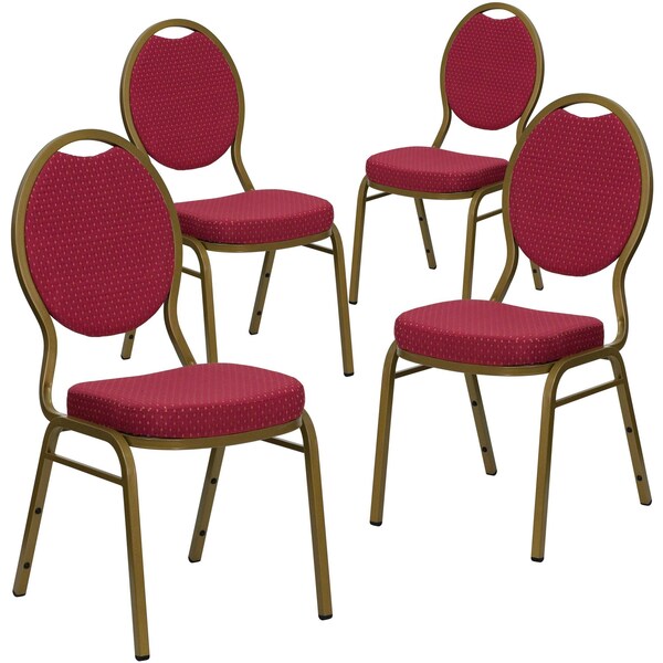 Burgundy Fabric Banquet Chair