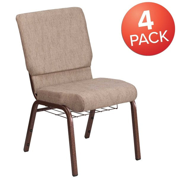 Beige Fabric Church Chair