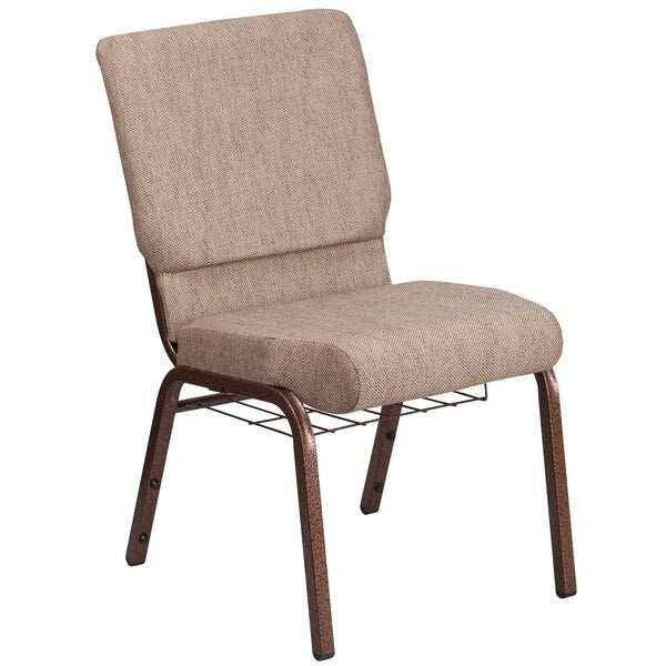 Beige Fabric Church Chair