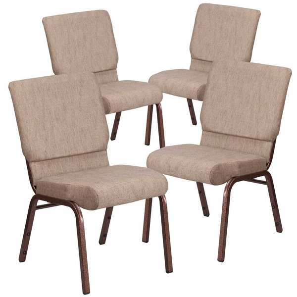 Beige Fabric Church Chair