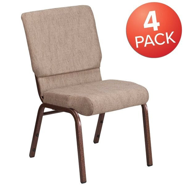 Beige Fabric Church Chair