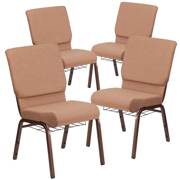 Caramel Fabric Church Chair
