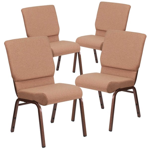 Caramel Fabric Church Chair