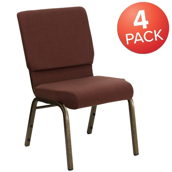 Brown Fabric Church Chair