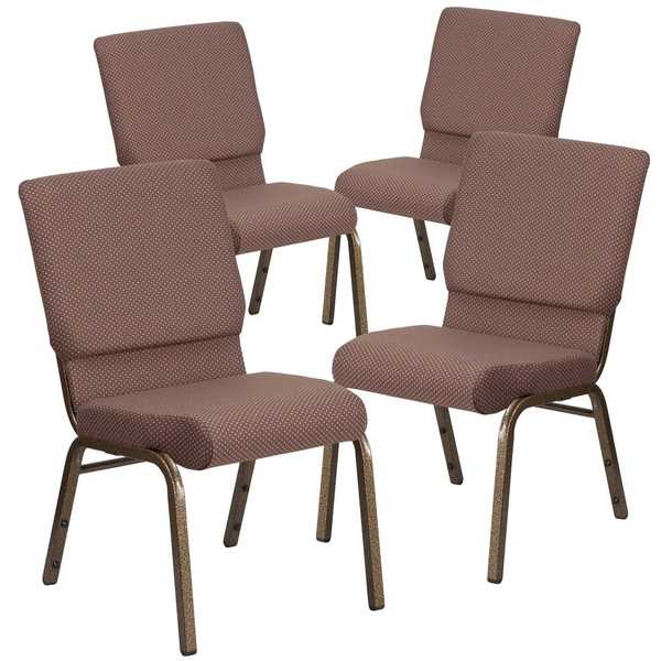 Brown Dot Fabric Church Chair