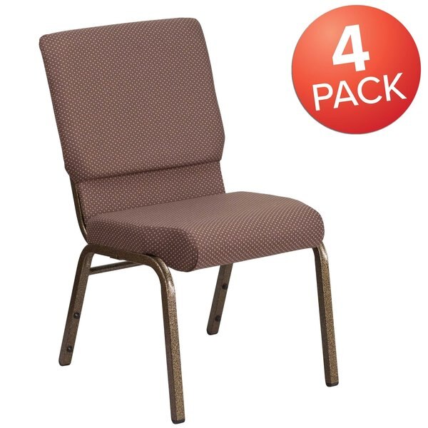 Brown Dot Fabric Church Chair