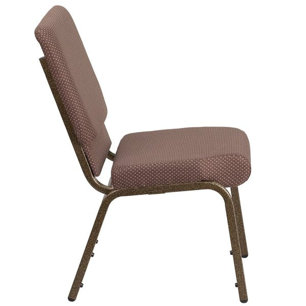 Brown Dot Fabric Church Chair