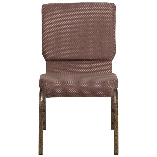Brown Dot Fabric Church Chair