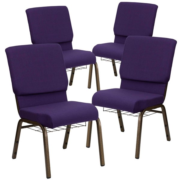 Purple Fabric Church Chair