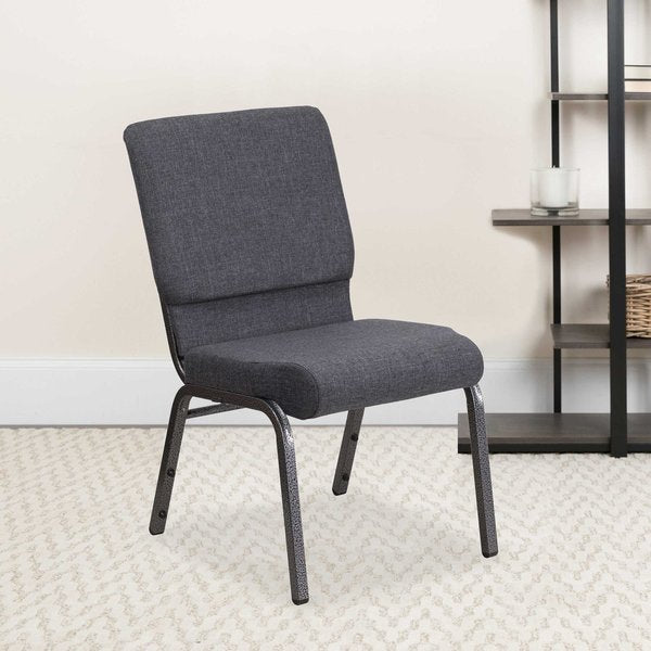 Dark Gray Fabric Church Chair