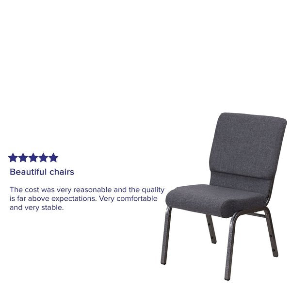 Dark Gray Fabric Church Chair