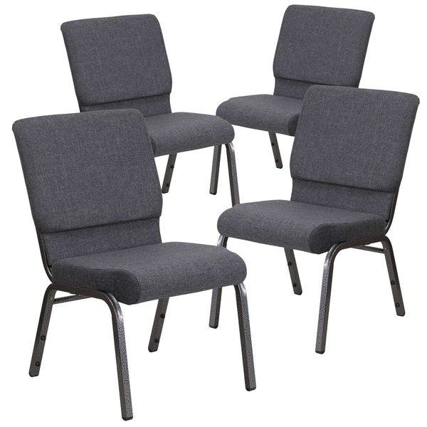 Dark Gray Fabric Church Chair