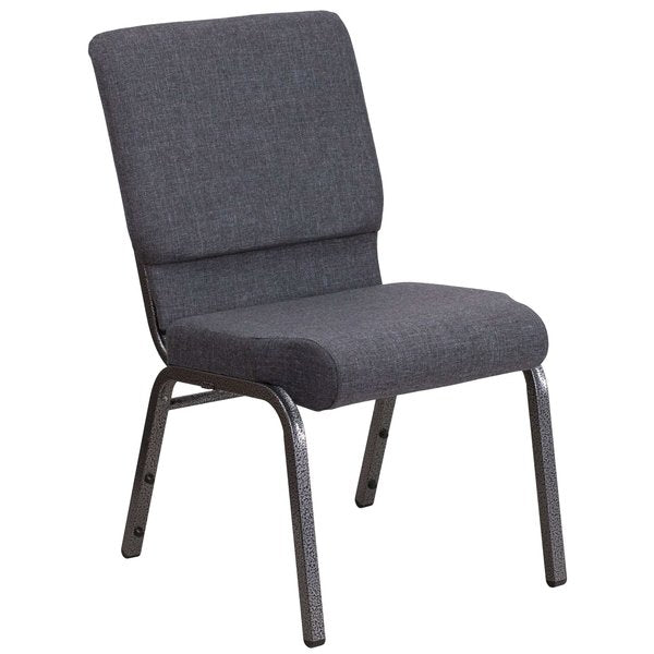Dark Gray Fabric Church Chair