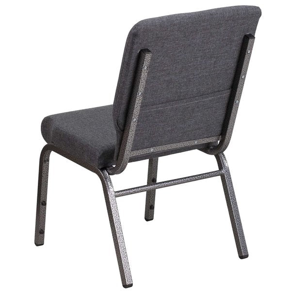 Dark Gray Fabric Church Chair