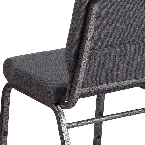 Dark Gray Fabric Church Chair
