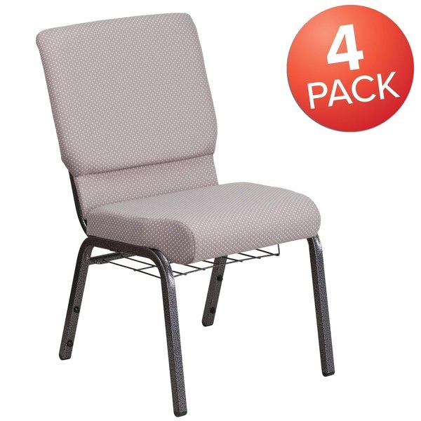 Gray Dot Fabric Church Chair