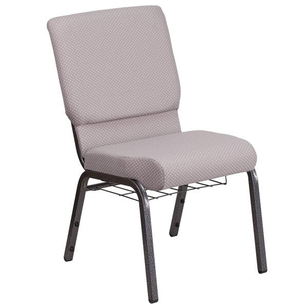 Gray Dot Fabric Church Chair