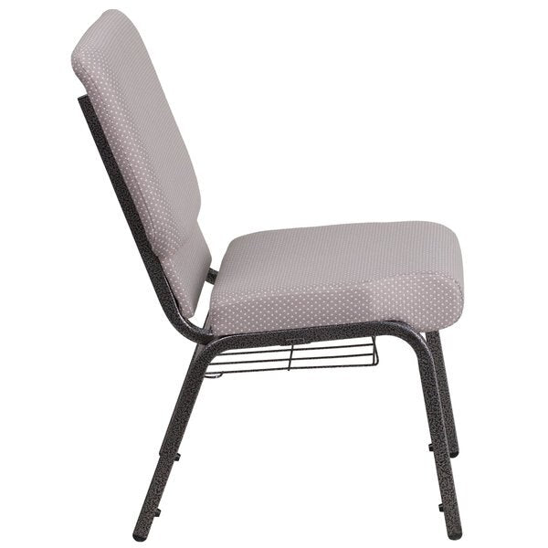 Gray Dot Fabric Church Chair