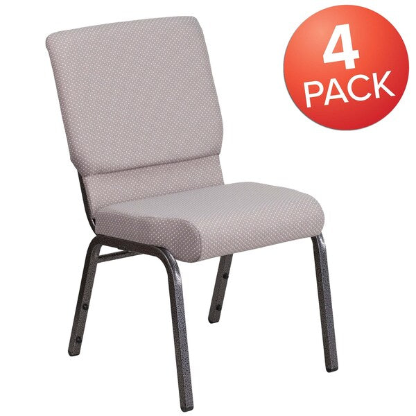 Gray Dot Fabric Church Chair