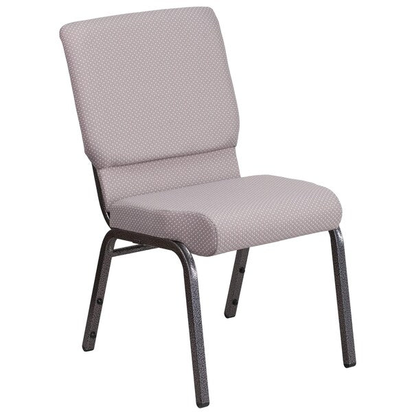 Gray Dot Fabric Church Chair