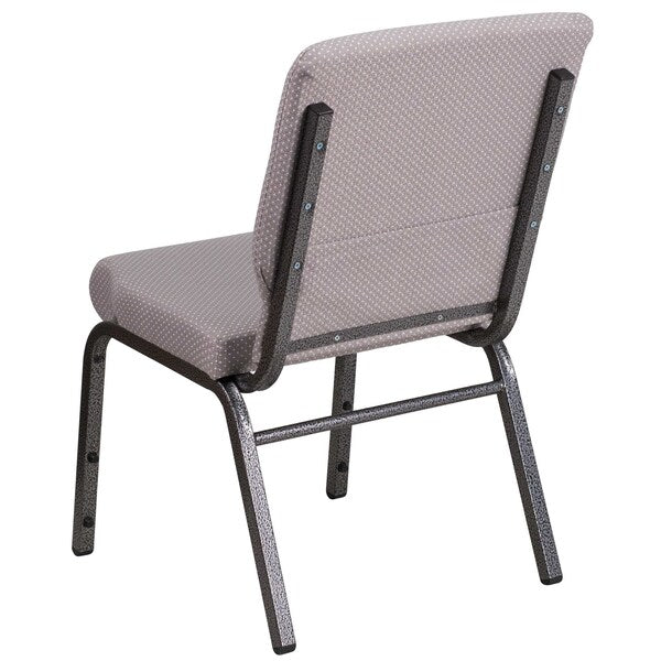 Gray Dot Fabric Church Chair